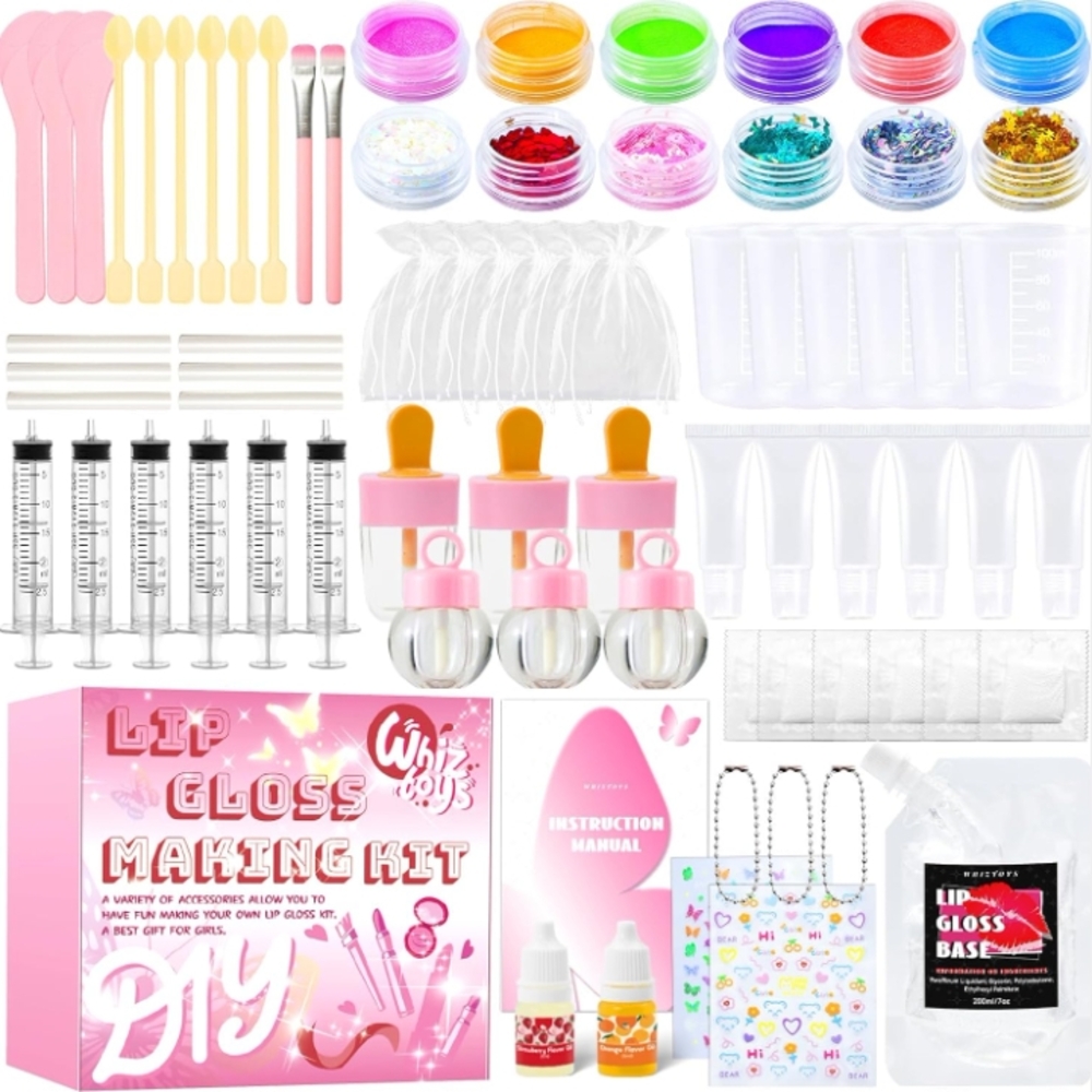 Pink and Orange Party Favors Kit with Glitter